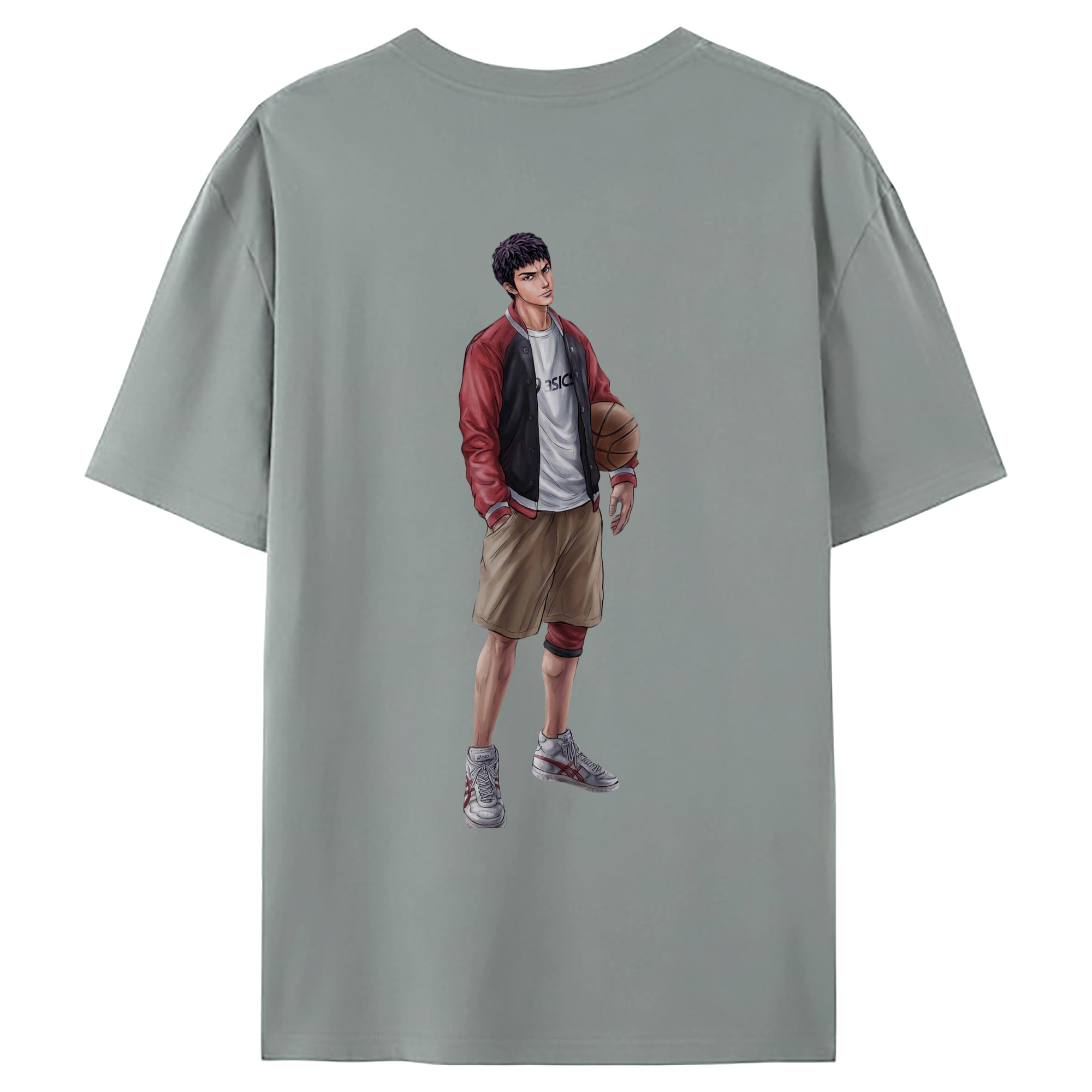 （画像用） SLAM DUNK／スラムダンク 綿100％ メンズ半袖Tシャツ（バックプリント） 通気性